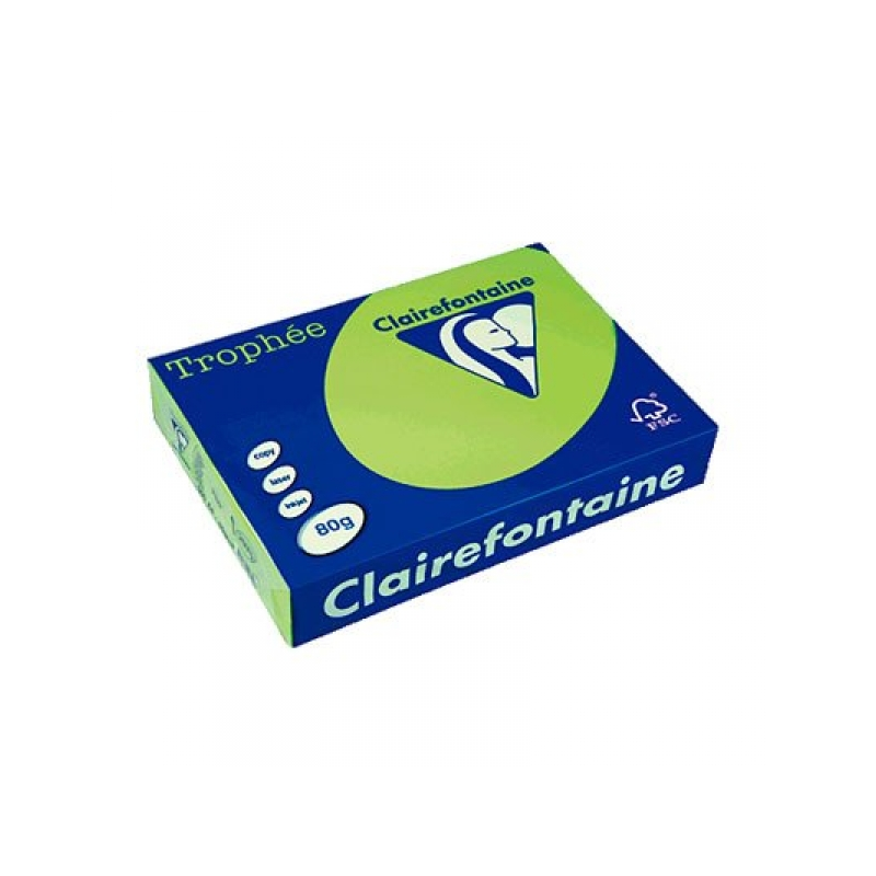 CARTA A4 80GR 500FG VERDE FLUO TROPHEE