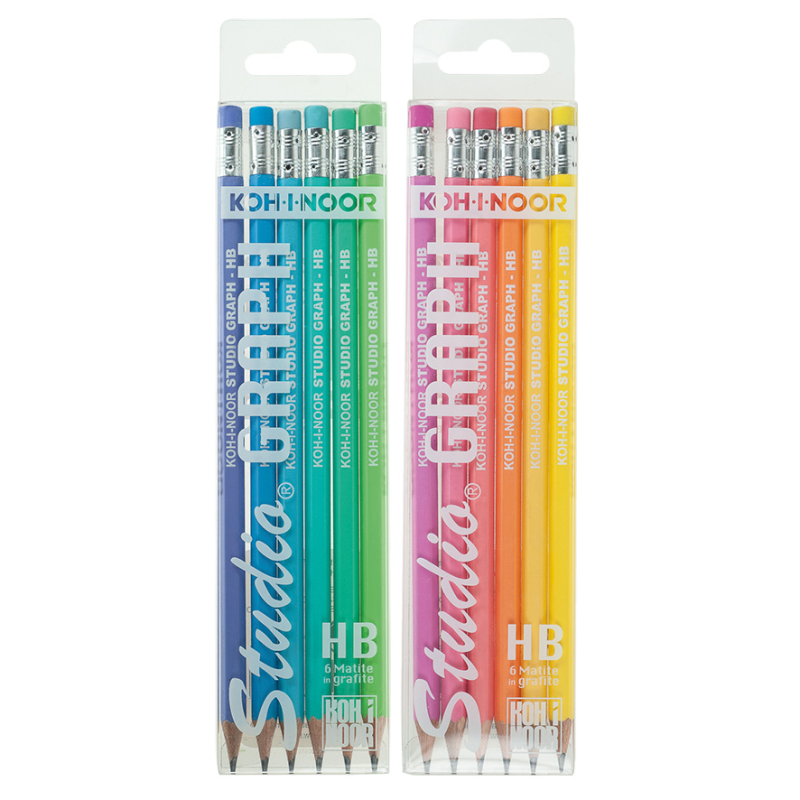 MATITA C/GOMMA HB KOH-I-NOOR PASTEL CONF.6PZ