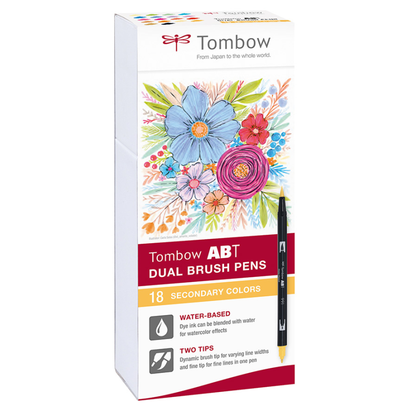 PENNARELLI DUAL BRUSH 15+3 COLORI SECONDARI TOMBOW