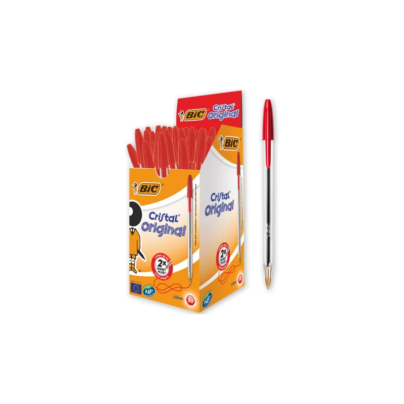 PENNE SFERA ROSSO BIC CRISTAL ORIGINAL CONF.50PZ