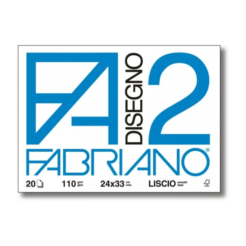 ALBUM FABRIANO C/ANGOLI F2 24X33 LISCIO 110GR 20FG