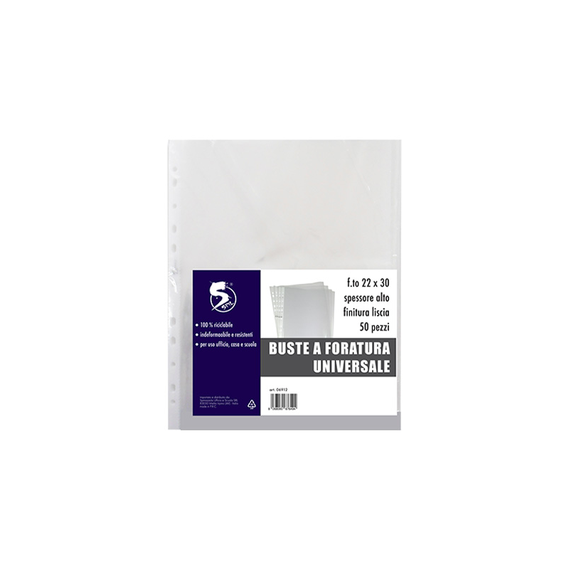 BUSTE FORATE UNIV 22X30 LISCIA MEDIA SPIL 50PZ