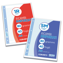 RICAMBI A4 RINFORZATI 80G...