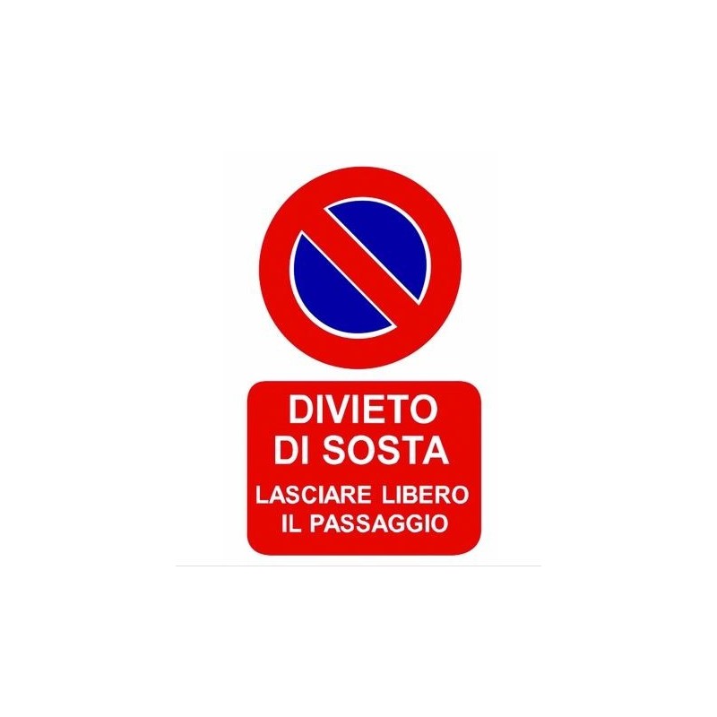 CARTELLO DIVIETO DI SOSTA PPL 20X30