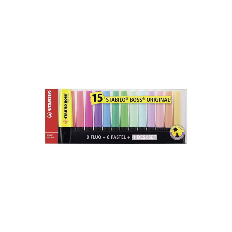 EVIDENZIATORI STABILO BOSS ORIGINAL FLUO 15PZ