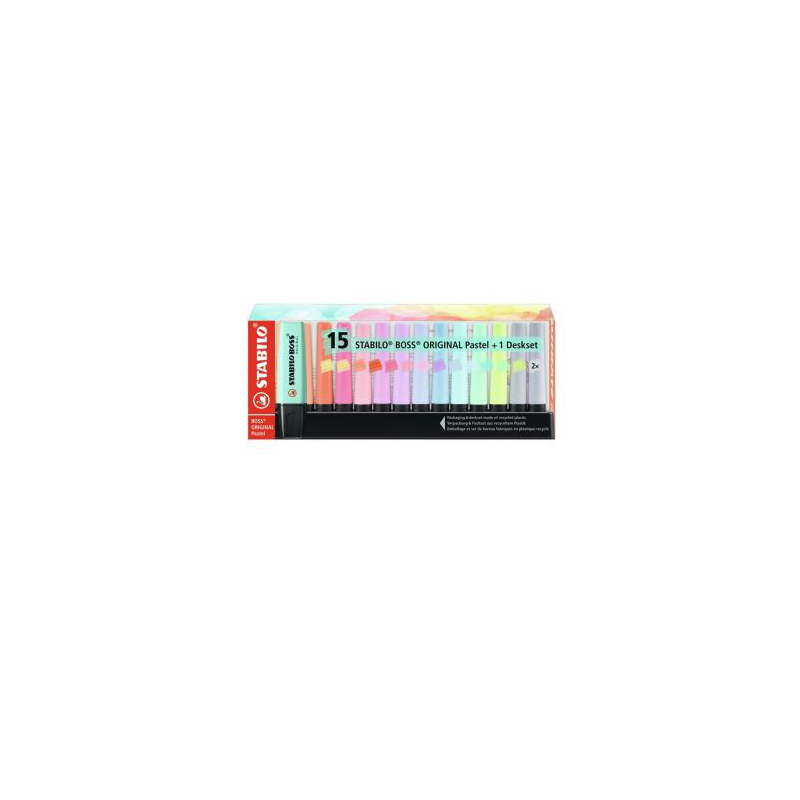 EVIDENZIATORI STABILO BOSS ORIGINAL PASTEL 15PZ