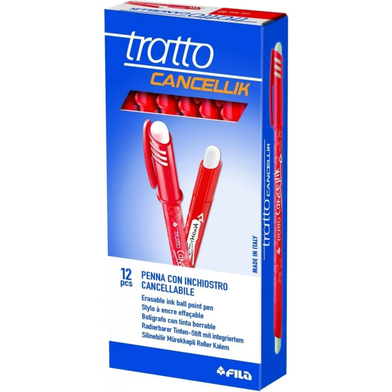 PENNE CANCELLABILI TRATTO CANCELLIK ROSSO 12PZ