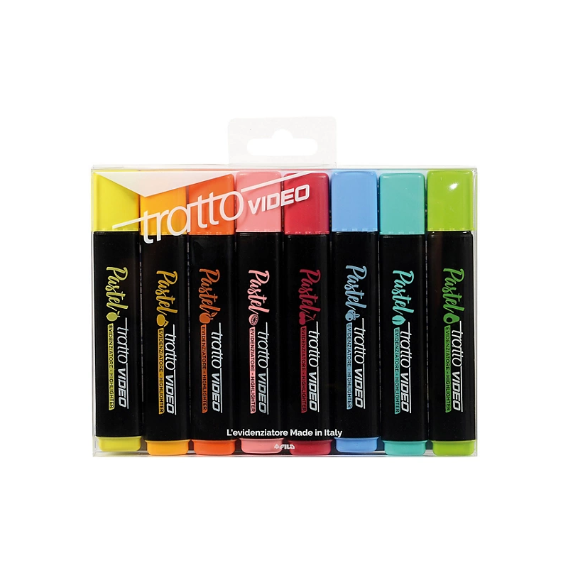 EVIDENZIATORI TRATTO VIDEO COLORI PASTEL CONF.8PZ