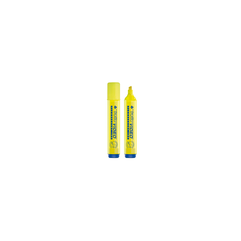 EVIDENZIATORI TRATTO VIDEO GIALLO FLUO CONF.12PZ
